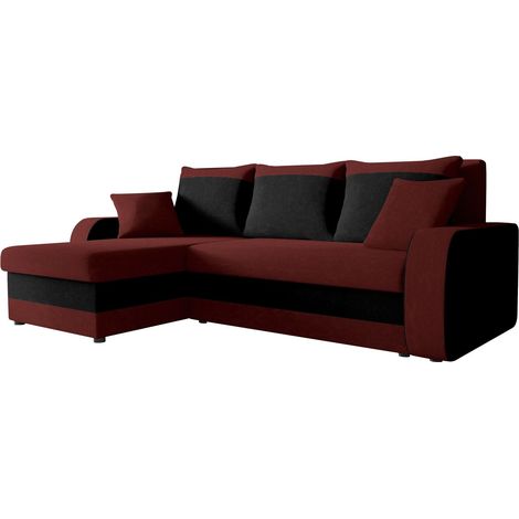 Sofá rinconero Comfivo Melissa I, Mikrofaza 0045 + Mikrofaza 0015, Función de descanso, Almacenaje, 238x147x80cm, 0