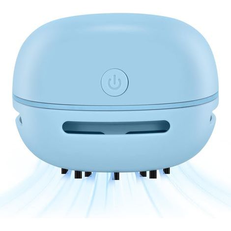 Mini aspirateur de bureau portable – Modèle sans fil rechargeable, bleu (1/5)