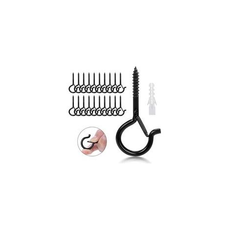 Confezione da 20 ganci a vite BRAVIX, ganci da soffitto con anello di sicurezza, ganci da parete per uso esterno, giardino, piante, mangiatoie per uccelli, lanterne, decorazioni per feste.