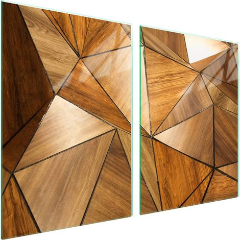 Plaque de protection en verre pour poêle 2x45x52 Bois (1/5)