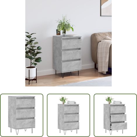 vidaXL Stauraum - Sideboard Betongrau 40x35x70 cm Holzwerkstoff (1/5)
