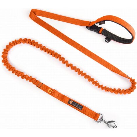JoQu® Guinzaglio per cani ammortizzante arancione a due corridori