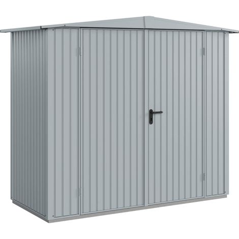 Hörmann Metall-Gerätehaus Berry Classic mit Satteldach Typ 1, 259 x 121 cm, fenstergrau, 3,1 m², 2-flüglige Tür (1/5)