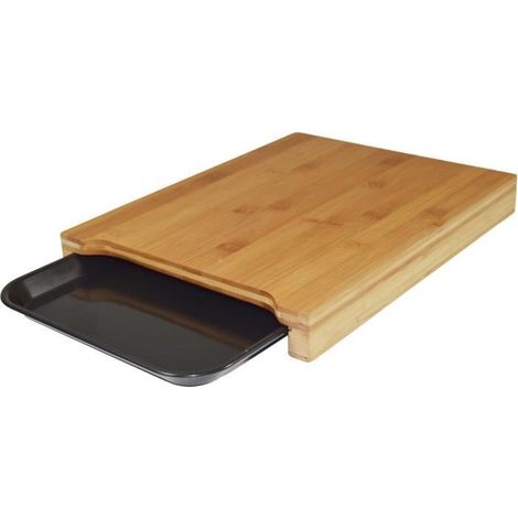 JOCCA Planche a découper bambou avec plateau 36x27,5x4 cm marron (1/5)