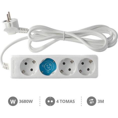 Base múltiple 4 enchufes 3m de cable blanca GSC 0000018 (1/2)