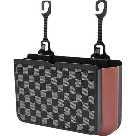 Cubo de basura para coche, cubo de basura plegable negro, organizador multifuncional para asientos de coche, almacenamiento para basura y accesorios interiores del coche (1/5)