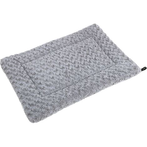 Coussin moelleux pour petits chiens/chats, lavable, gris clair, 60 x 40 cm (1/4)