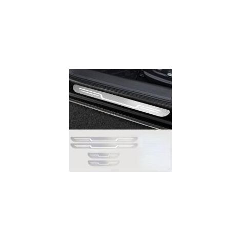 Ensemble de 4 protections de seuil de porte, antidérapantes et anti-rayures, accessoires auto, finition argent brossé. (1/4)