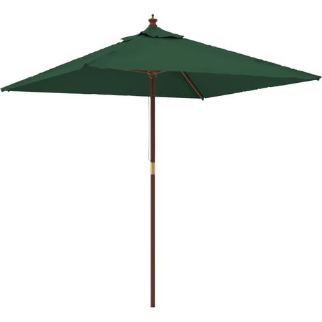 Parasol mobilier de jardin avec mât en bois 198 x 198 x 231 cm vert