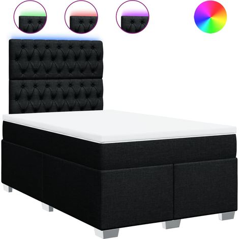 Maison Exclusive - Sommier à lattes de lit avec matelas noir 120x190 cm tissu (1/5)