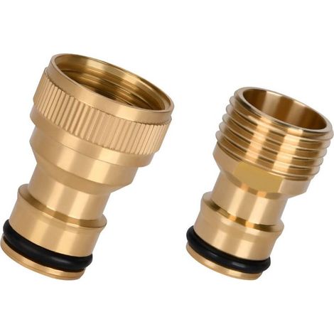 Pack Garden Hose Adapter, Brass Garden Hose Connectors, 1/2" Quick Connect Set for Garden Hose, Garden Tools for Watering, Kitchen (1/4)