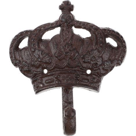 Porte-manteau mural rustique en fonte en forme de couronne pour la maison, les dortoirs et les magasins.-14.5X13X5CM (1/4)