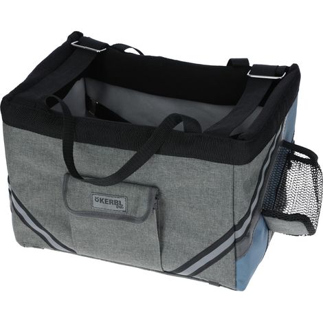 Sac de vélo, Panier pour Chien, Gris, Bleu, 38x29x25cm, Polyester, Petits Chiens, Chats, Coussin de Sol Lavable (1/5)
