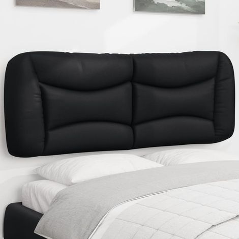 vidaXL Coussin de tête de lit noir 135 cm en similicuir