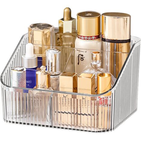 Organizador de maquillaje con compartimentos de almacenamiento, organizador de cuidado de la piel, organizador de cosméticos, organizador de maquillaje y almacenamiento. (1/4)