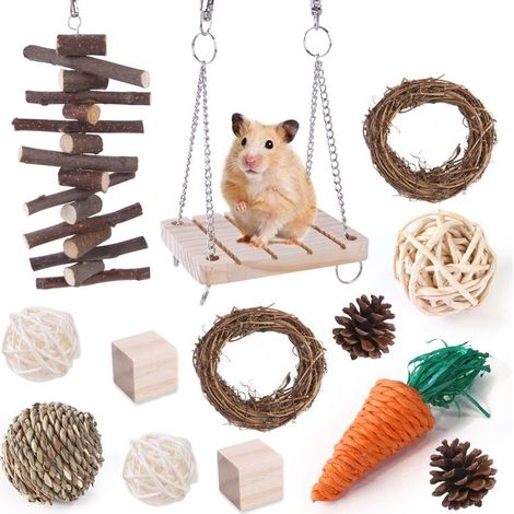 Spielzeug für Hamster, Rennmäuse und Kleintiere zum Kauen und Spielen, das sie zum Zähneknirschen anregt. (1/5)