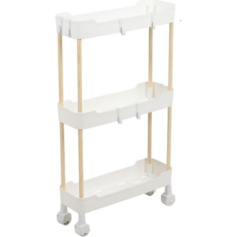 Desserte à roulettes 3 niveaux pour espaces étroits (1/3)