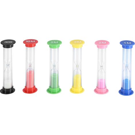 Lot de 6 sabliers minuteurs pour cuisson, jeux, exercices et décoration (1/5)