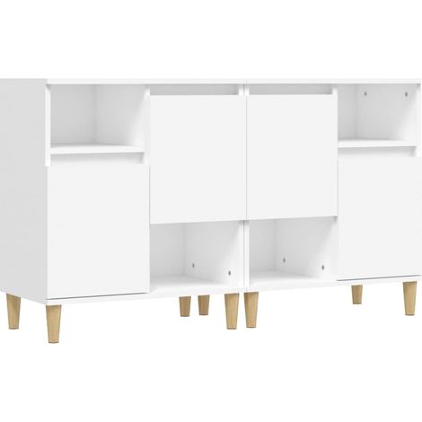 2 pcs Buffet，Bahut，Meuble de Rangements blanc 60x35x70 cm bois d'ingénierie CFW76995 (1/5)