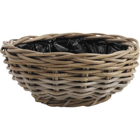 Jardinière ronde Poelet gris Diam 30 cm. Gris. Marque : Aubry Gaspard. Réf. : FV-CCO725SP (1/2)