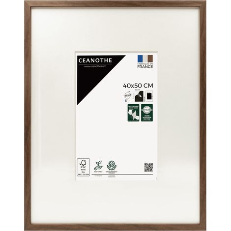 Cadre Photo Brun 40x50 cm et 50x40 cm - Convient au A3 – Baguette fine et minimaliste - Cadre Photo Wild en Résine recyclée, Fabriqué en France - Verre acrylique Incassable (1/5)