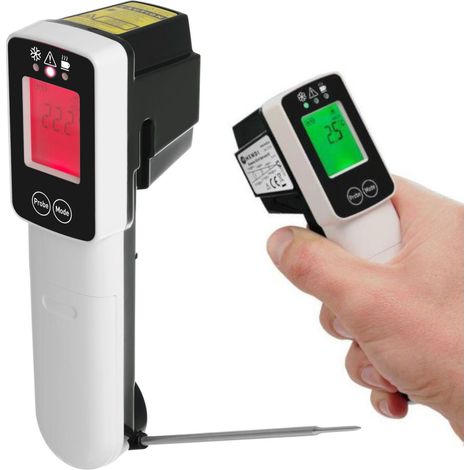 Termómetro digital infrarrojo para alimentos HACCP con sonda de -60 °C a 350 °C - Hendi 271254 (1/4)