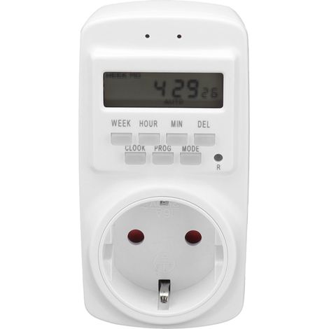 Timer meccanico con uscita, timer digitale programmabile da 16 A per spina a muro, timer per ciclo di luce e ventilatore, spegnimento automatico, alimentazione EU 90-250V.