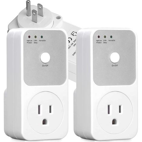 Régulateur de tension 1800W parafoudre onduleur suppresseur de surtension pour réfrigérateur lave-linge (2 pièces) (1/5)
