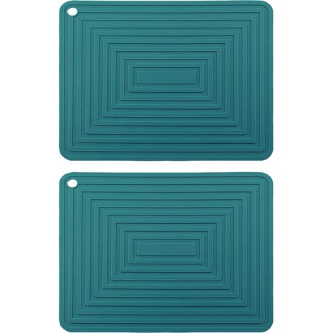 Dessous de plat en silicone pour plats chauds/manique résistante à la chaleur, antidérapant, épais et flexible, pour table de cuisine (vert)