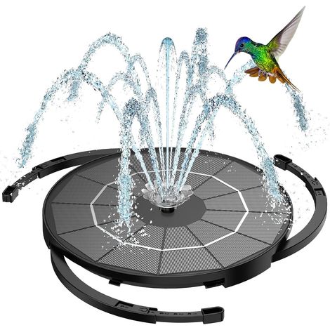Fontaine solaire pour extérieur, design split, avec batterie, 3,5 W, pompe solaire avec différents effets de pulvérisation, pompe de bassin solaire, fontaine solaire pour extérieur, jardin (1/5)