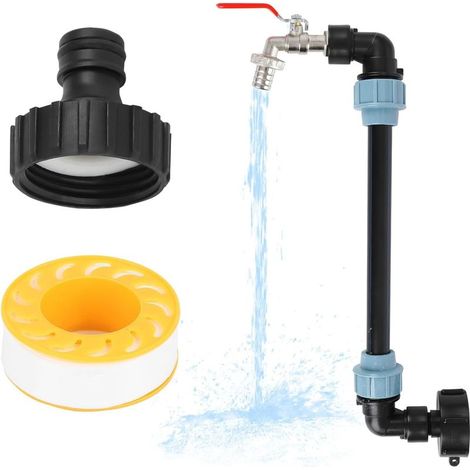 IBC Robinet de réservoir à col de cygne IBC, col de cygne IBC 3/4 ", conteneur IBC S60 x 6 3/4", adaptateur IBC, accessoire de réservoir IBC, rouge (1/5)