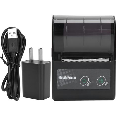 Bluetooth Thermal Receipt Printer Portable Ticket Pass Bill Mini Label Machine 100‑240VUS Plug (1/5)