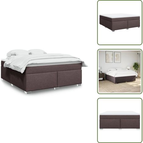 Sommier à lattes de lit avec matelas Marron foncé 180x200 cm - Sommier À Lattes De Lit - Sommiers À Lattes De Lit - Lit - Meuble De Chambre À Coucher (1/5)