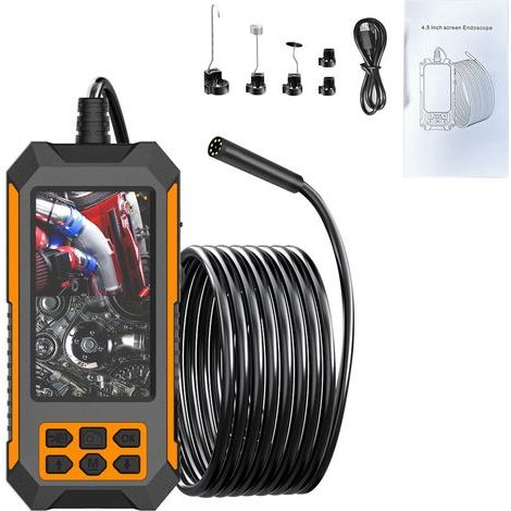 RASTKY Caméra Endoscopique étanche IP68 avec 8 Lumières LED Réglables, Endoscope Serpent Semi-rigide de 10 M pour L'entretien Automobile, Matériau ABS. (1/5)