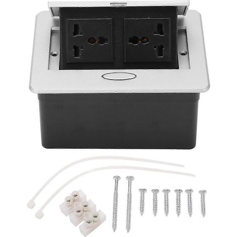 Prise électrique encastrable 2 emplacements 3 prises 250V, boîtier mural pour prises de courant, socle de recharge domestique, connecteur d'alimentation intégré (1/4)