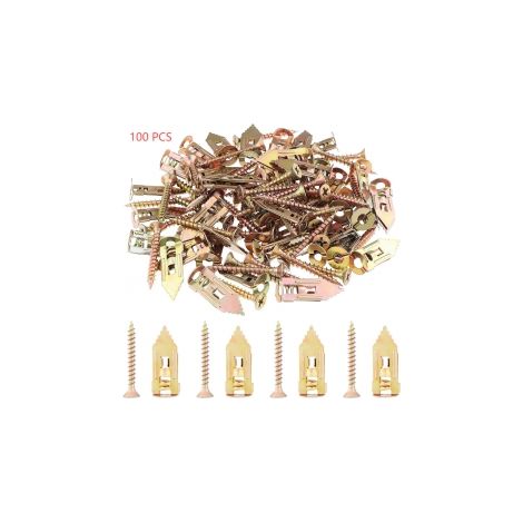 FLITI Self-Drilling Anchors 100pcs with Screws, Metal Plugs for placo, Light Fixing 10x30mm