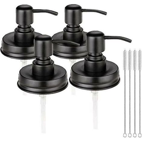 Couvercles d'emballage de pot de distributeur de savon avec pompes, couvercles de distributeur de savon de lotion pour 16oz 4 détergentï1/4ˆBlackï1/4‰ (1/3)