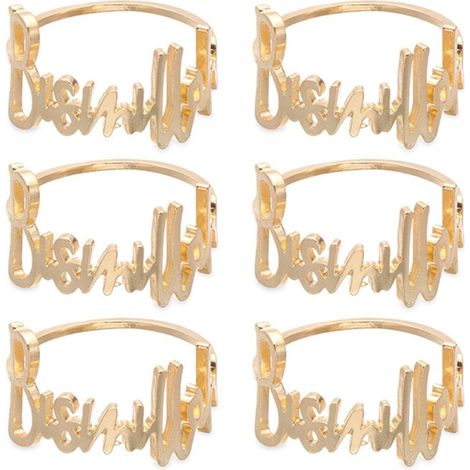 gravierte Serviettenringe aus Metall mit der Aufschrift „Bismillah“ für Hochzeiten, Partys, Ramadan, Bankette und als goldene Tischdekoration