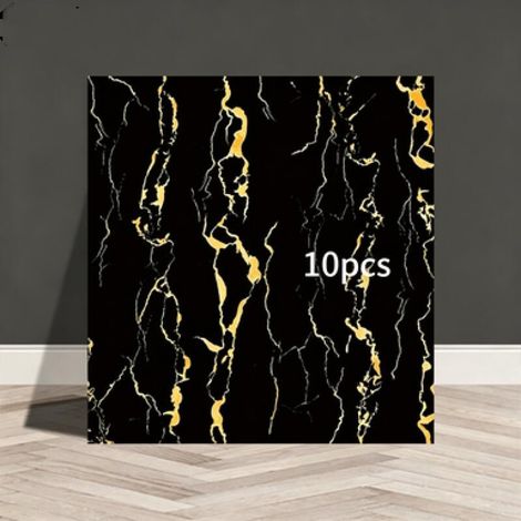 Un juego de 10 paneles de papel pintado autoadhesivos con estampado de mármol (no son azulejos reales, dimensiones: 30 x 30 x 0,2 cm). (1/5)