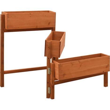 Maison Exclusive - Fioriera Giardino Pieghevole Arancione 60x14x75 cm Legno Abete (1/5)