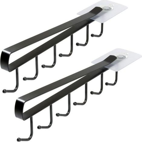 Porte Tasse Suspendu Métal - U7165 - Rangement Cuisine - Noir (1/4)