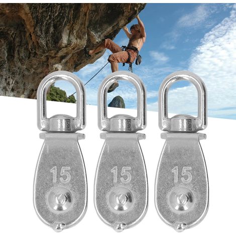 Vente de 3 poulies simples M15 en acier inoxydable 304, capacité de charge de 35 kg, pour poulies de grue, échelles, ascenseurs, équipements de fitness, ponts élévateurs d'atelier. (1/5)