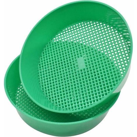 Lot de 2 Tamis de Jardin en Plastique pour Jardin, Pierre, Sable, Sol, semis, Treillis, Outils de Jardinage, Jardinage, Plantes, semis, Filtre à grès - Outil Vert (1/5)