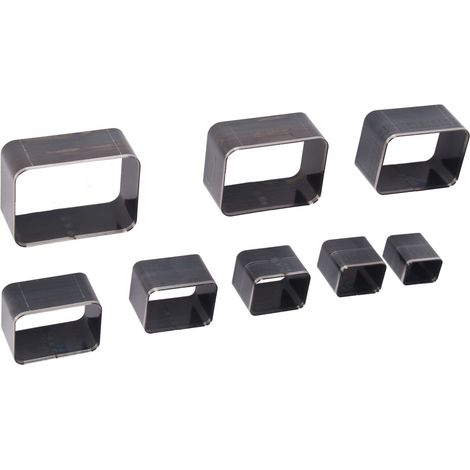 Ensemble de 8 matrices de perforation pour cuir avec poinçons creux en acier à haute teneur en carbone, convenant aux ceintures, sacs et portefeuilles. (1/5)