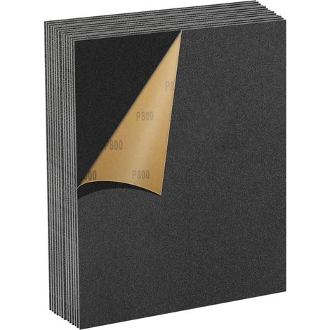 Set de Papier Abrasif 800 Grains, 13 Pièces 23 x 28cm Papier Abrasif Résistant à l'Eau pour Voitures Métaux Murs Bois Meubles, Polissage Humide et Sec Papier de Verre (1/4)