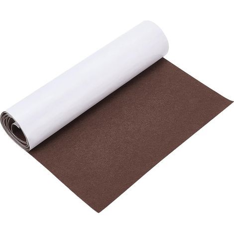 Feutrine Autocollante Tissus Autocollant - 40 x 220 cm Feutrine Rouleau, pour Doublure de boîte, sous-Verre, Tapis de tiroir, Voiture, Pieds de Chaise, Pieds de Table, 1 mm d'épaisseur, Marron foncé (1/5)