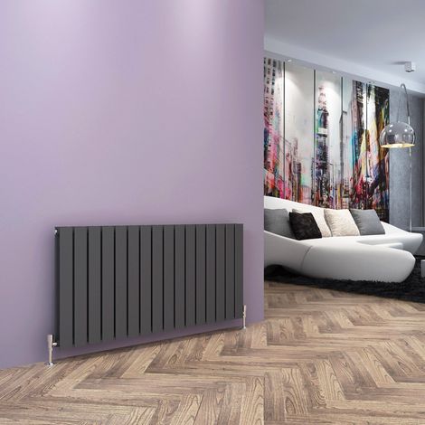 ELEGANT Anthracite Horizontal Radiator Double Flat Panel Radiator Designer Heater 600x1216mm (1/5)