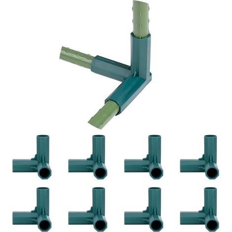 Dailygoods,Conector de tres vías para estacas de plantas,Soporte para estantes,Plástico,8 piezas,Dimensiones: 6 x 6 x 6 cm,Soporte para plantas (1/5)