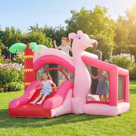 Enfant toboggan trampoline Rose piscine balles panier basket 255x230x196 cm