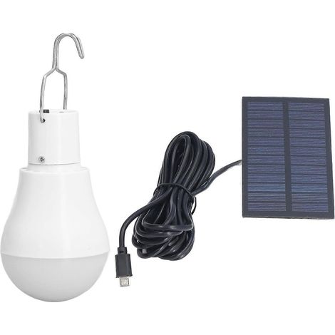 Lampadina a pannello solare, lampadina LED solare USB a luce bianca a risparmio energetico con gancio, adatta per campeggio all'aperto e situazioni di emergenza.